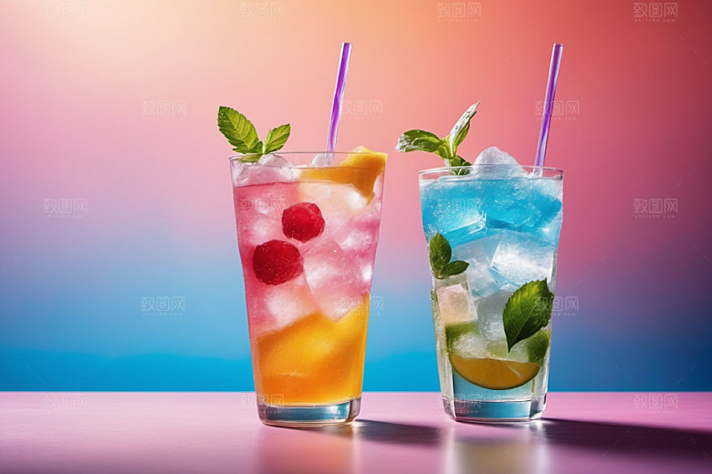 果汁饮料美味果茶摄影图