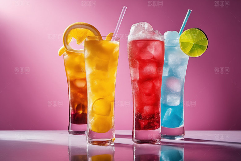 果汁饮料夏日果茶摄影图