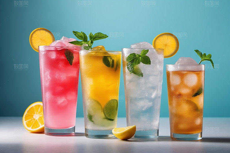 果汁饮料冰爽果茶摄影图