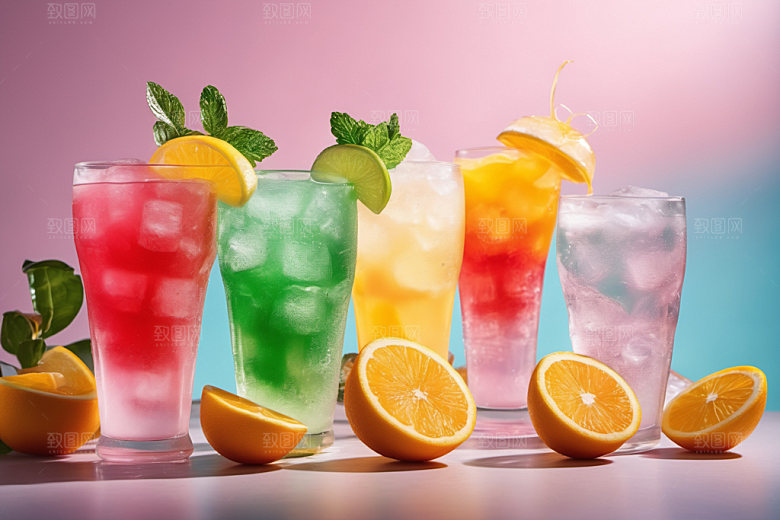 果汁饮料夏天美味摄影图