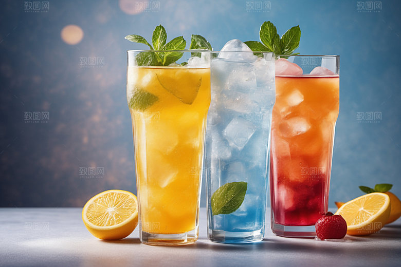 果汁饮料冰爽果茶摄影图