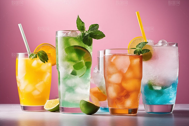 果汁饮料美味冰爽摄影图