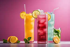 果汁饮料夏日美味摄影图