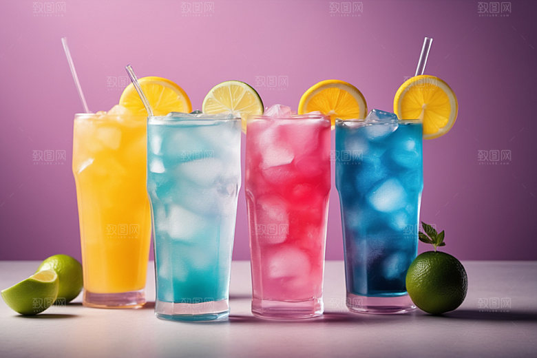 果汁饮料夏天冰爽摄影图