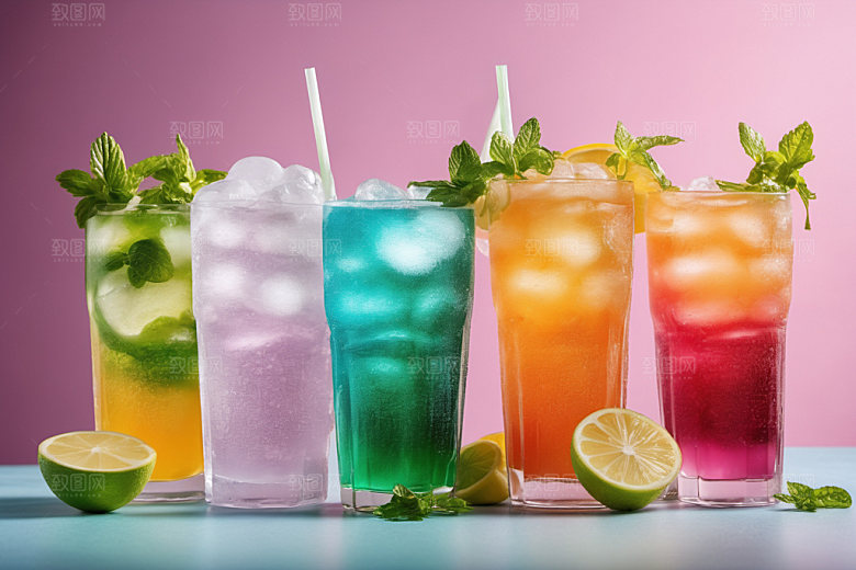 果汁饮料果茶冰爽摄影图