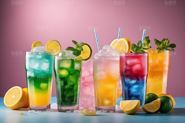 果汁饮料夏天果茶摄影图