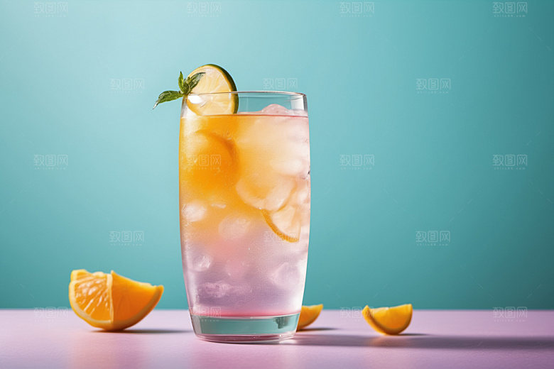 果汁饮料夏日果茶摄影图