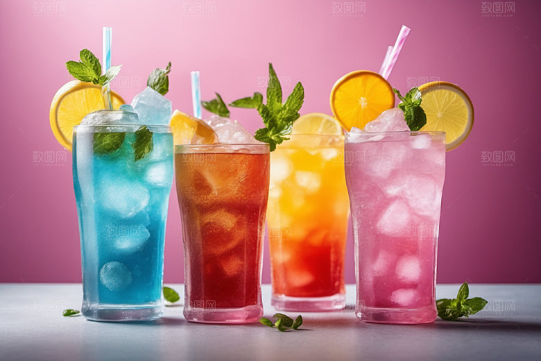 果汁饮料夏日冰爽摄影图