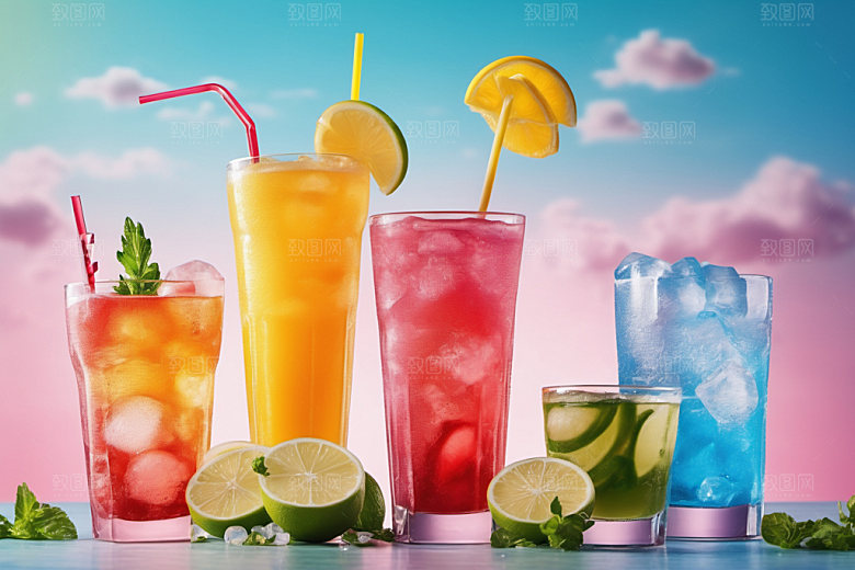 果汁饮料冰爽夏天摄影图