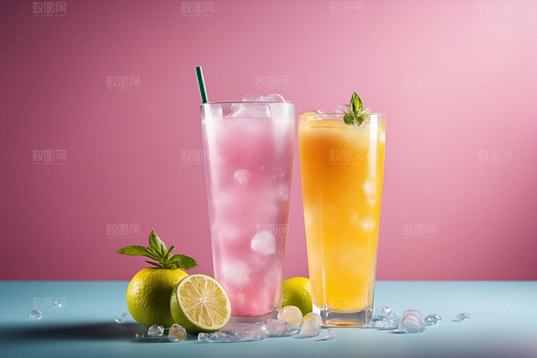 果汁饮品冰爽摄影图