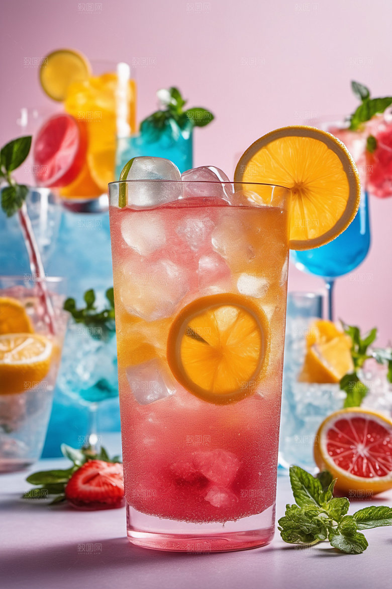 果汁茶饮夏日摄影图
