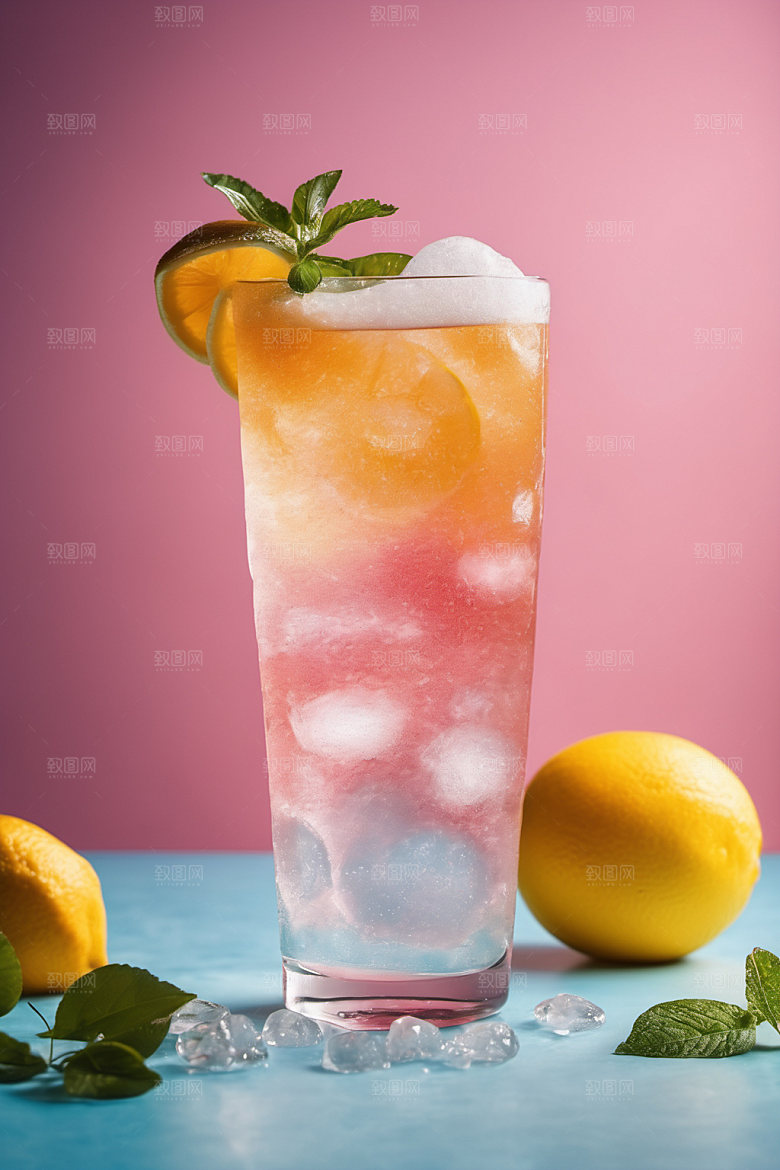 果汁茶饮创意摄影图