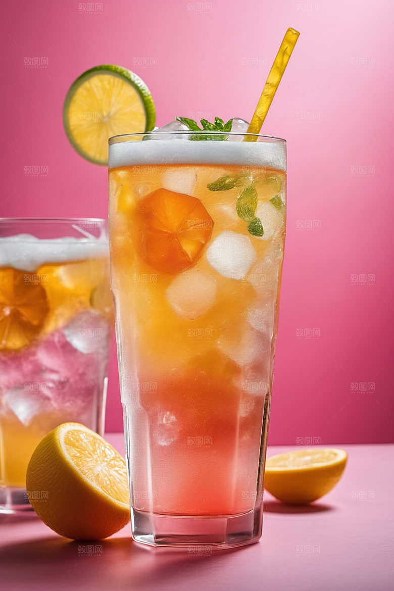 果汁茶饮冰爽摄影图