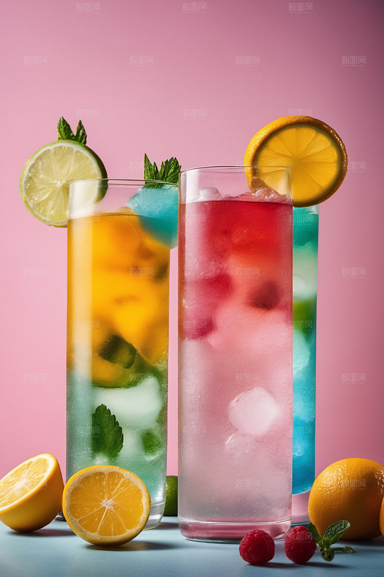 果汁茶饮缤纷摄影图