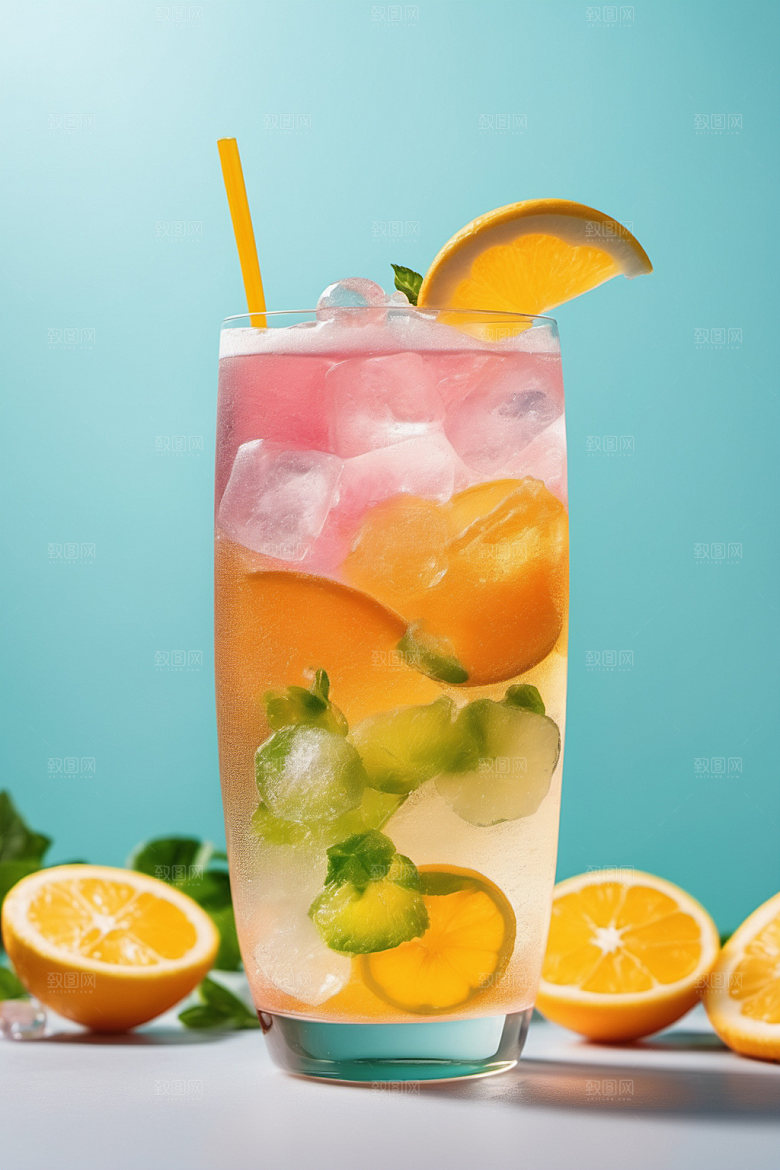 果汁茶饮缤纷摄影图