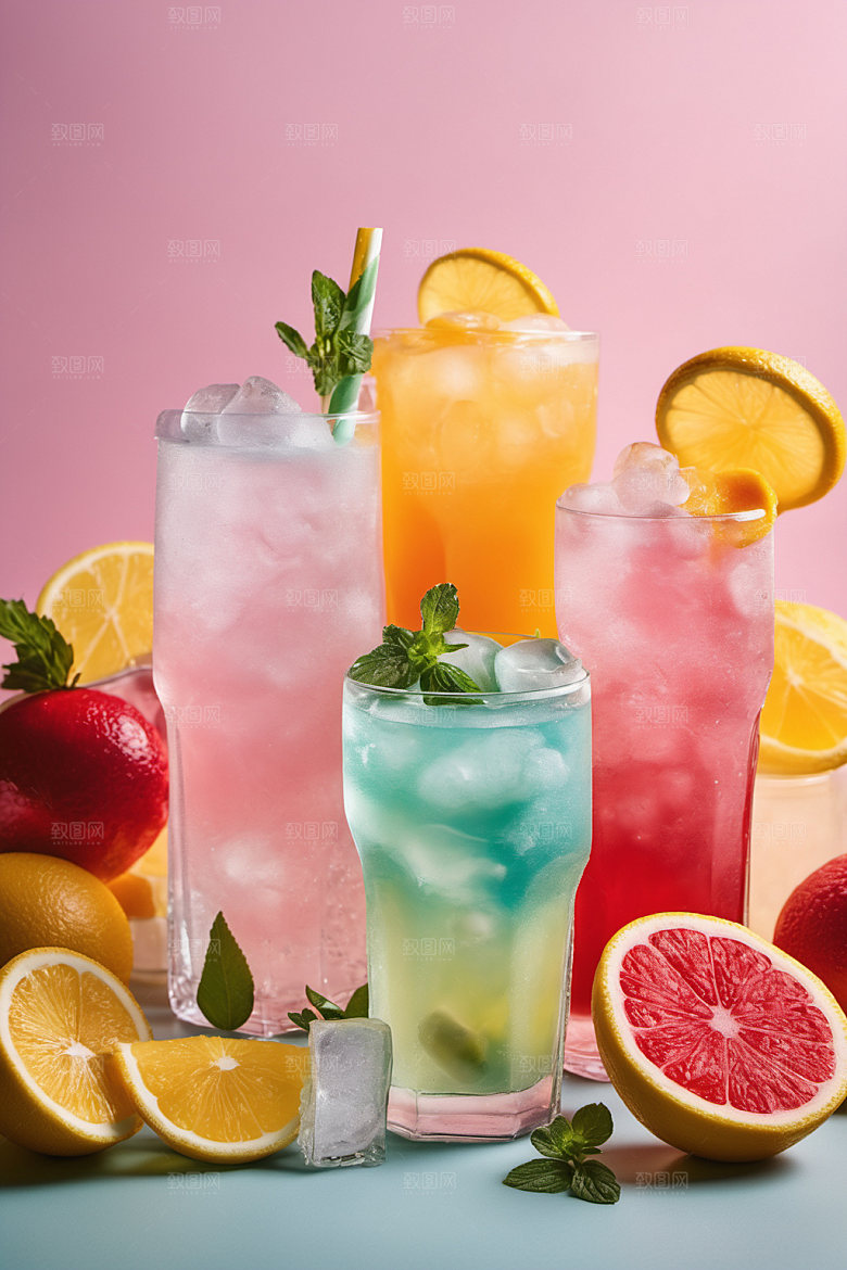 果汁茶饮夏日摄影图
