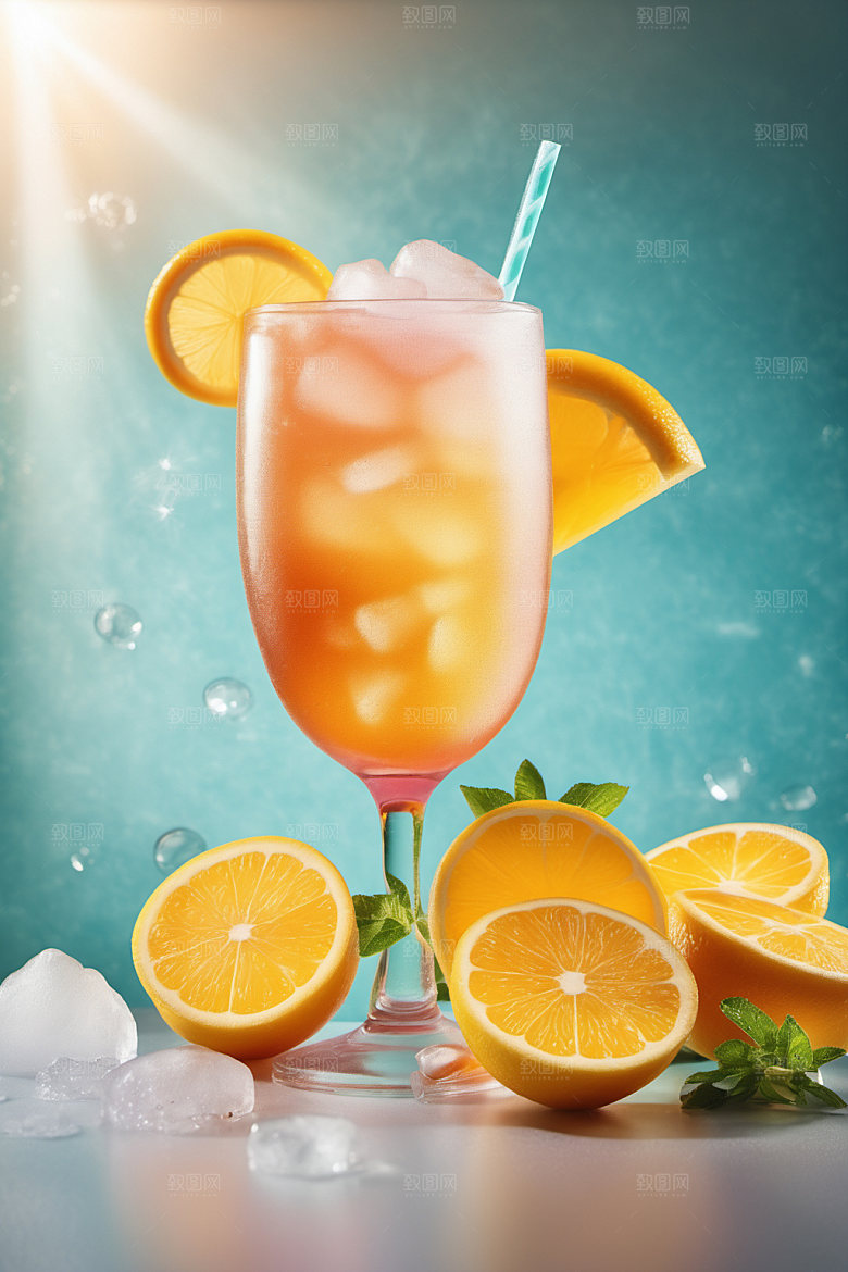 果汁饮料夏日摄影图