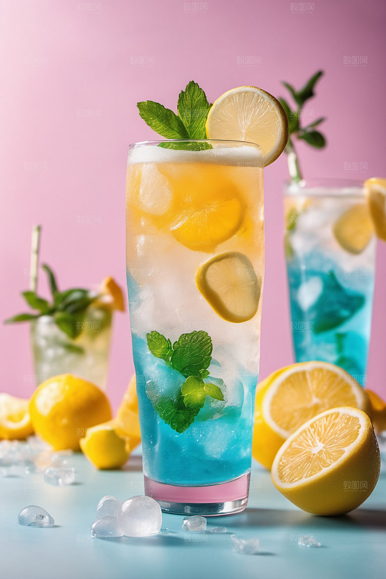 果汁茶饮夏日摄影图