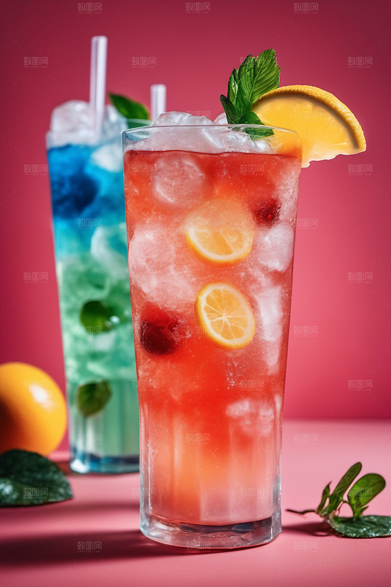 果汁夏日冰爽摄影图