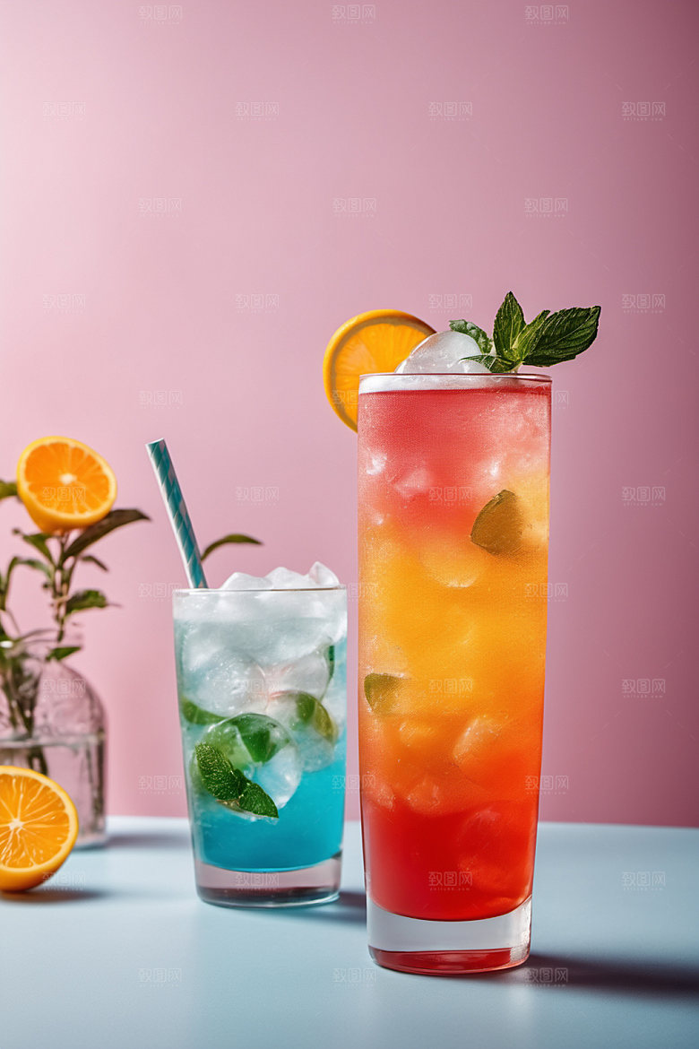 果汁冰爽果饮摄影图