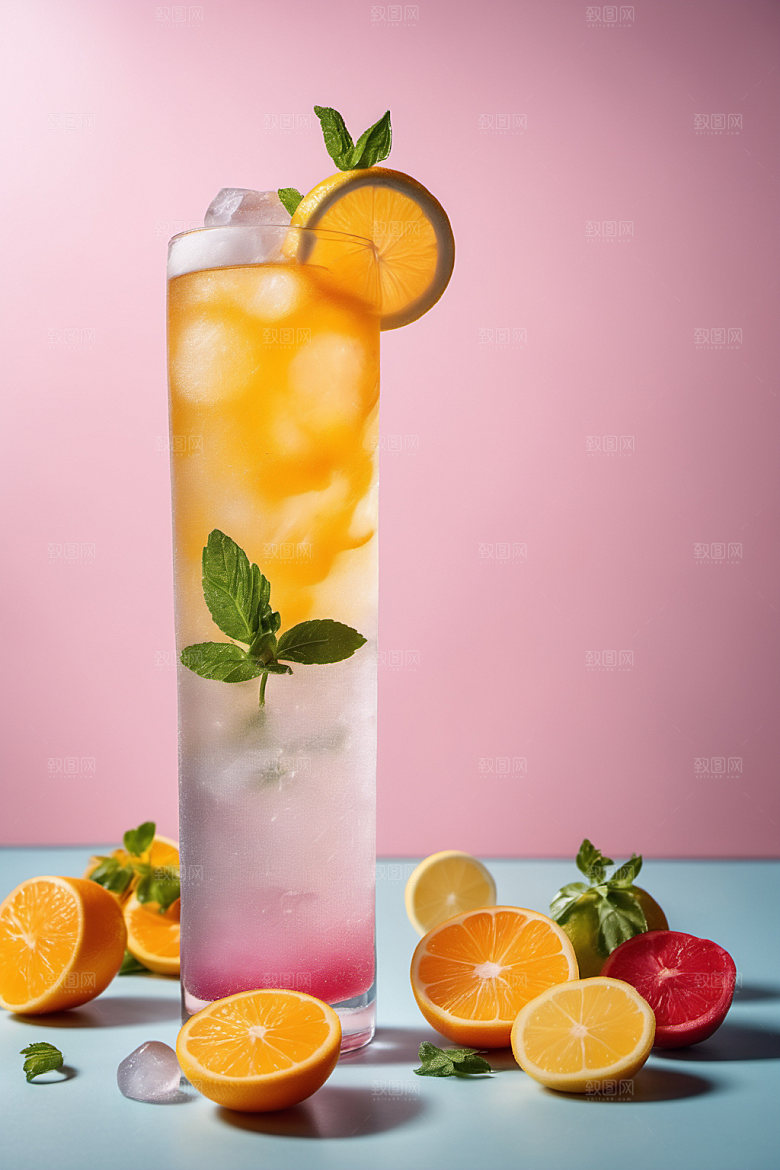 果汁创意茶饮摄影图