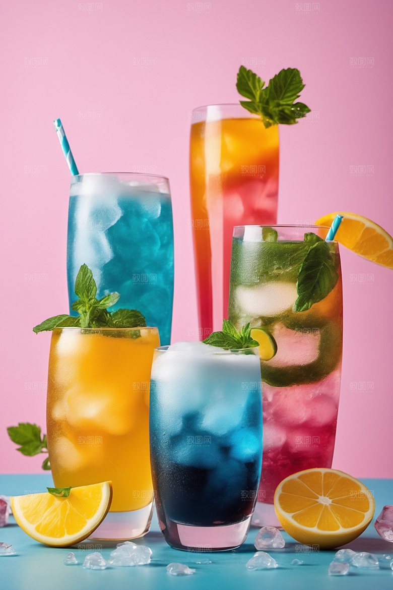 果汁缤纷夏天摄影图