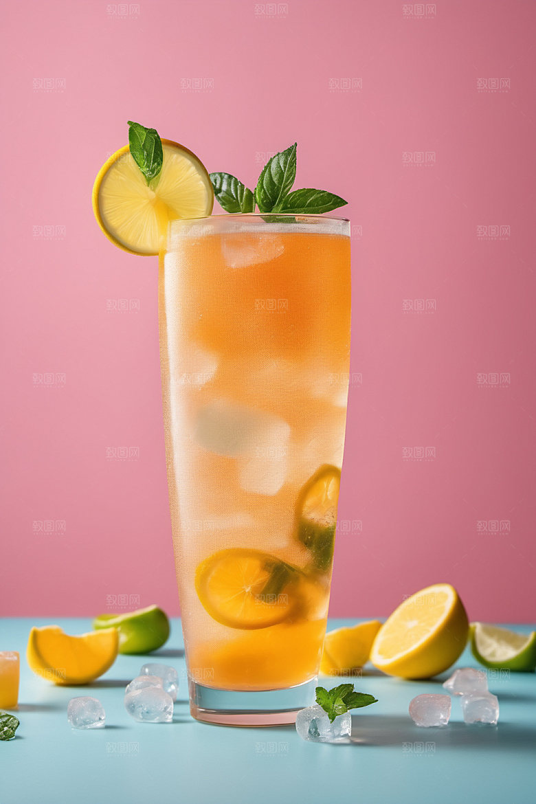 果汁夏天茶饮摄影图