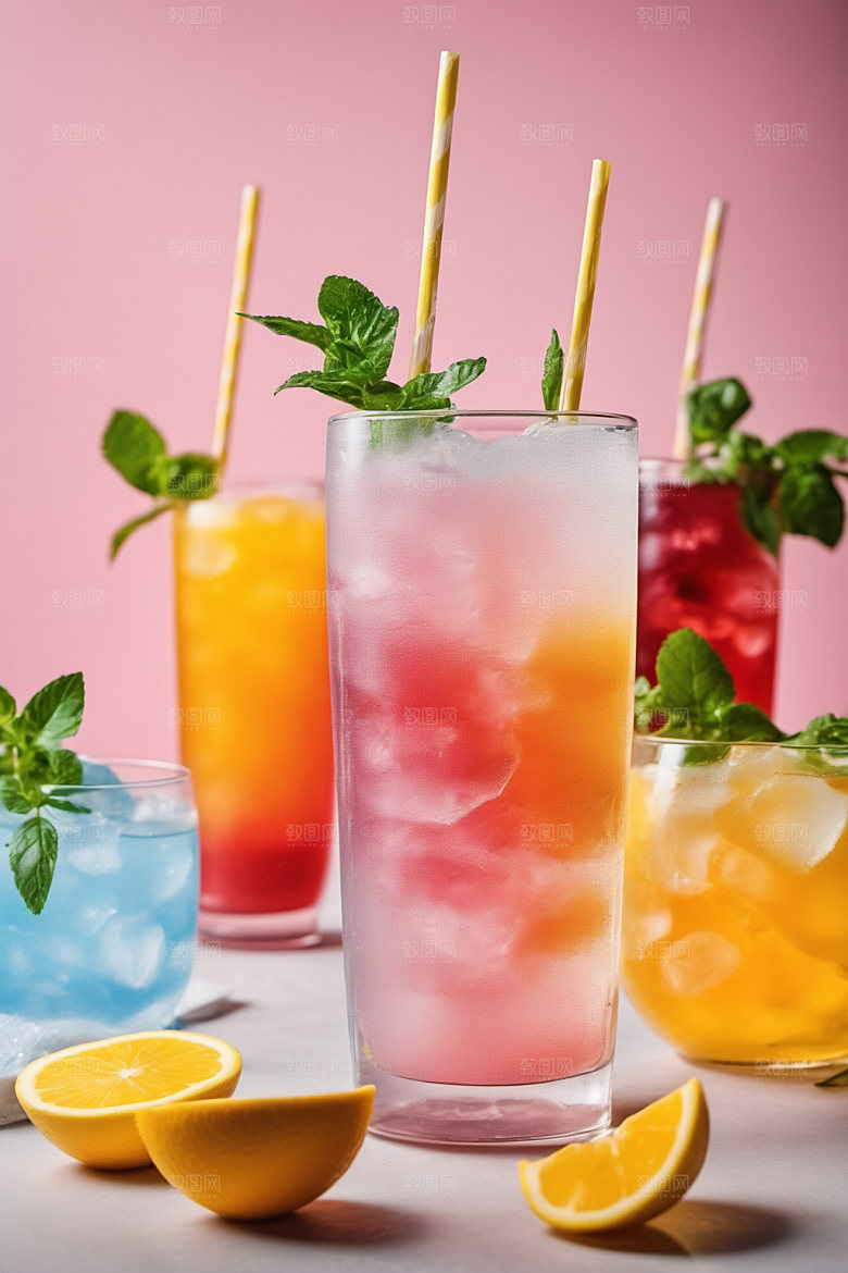 果汁茶饮创意摄影图