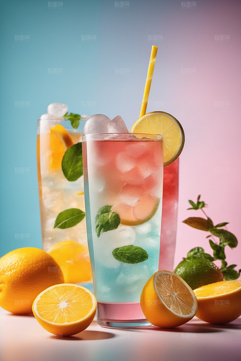 果汁夏日茶饮摄影图