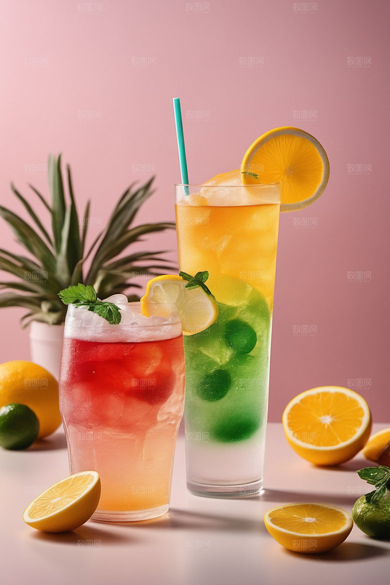 果汁美食缤纷摄影图