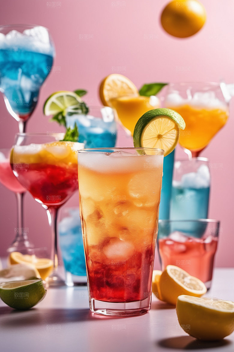 果汁缤纷夏天摄影图