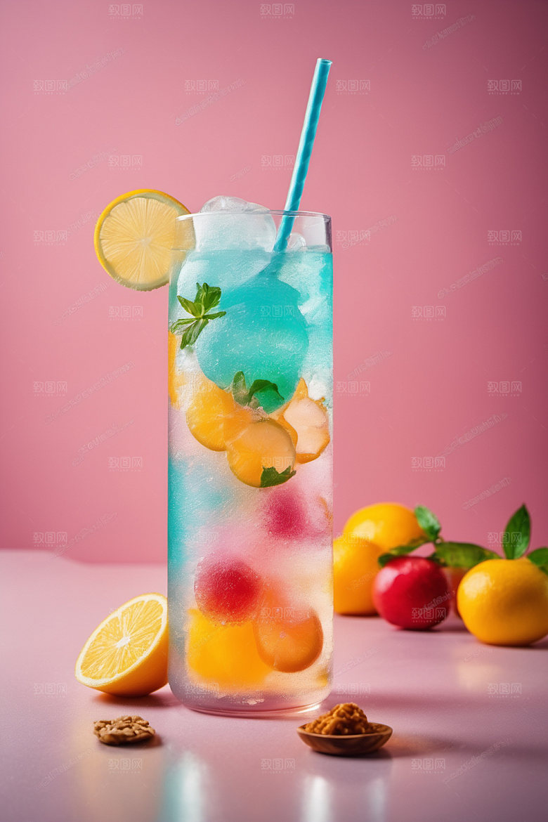 果汁夏日冰爽摄影图