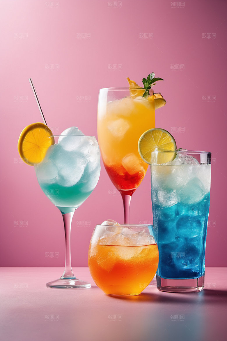果汁冰爽缤纷摄影图