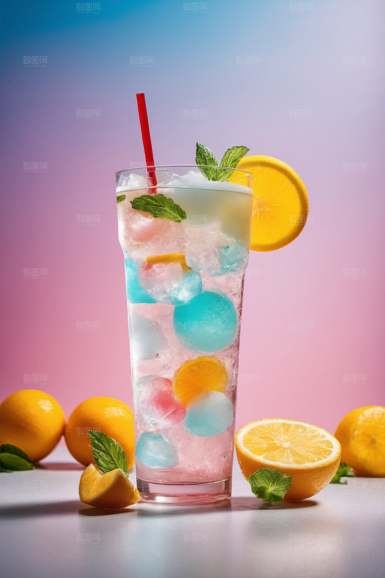 果汁缤纷冰爽摄影图