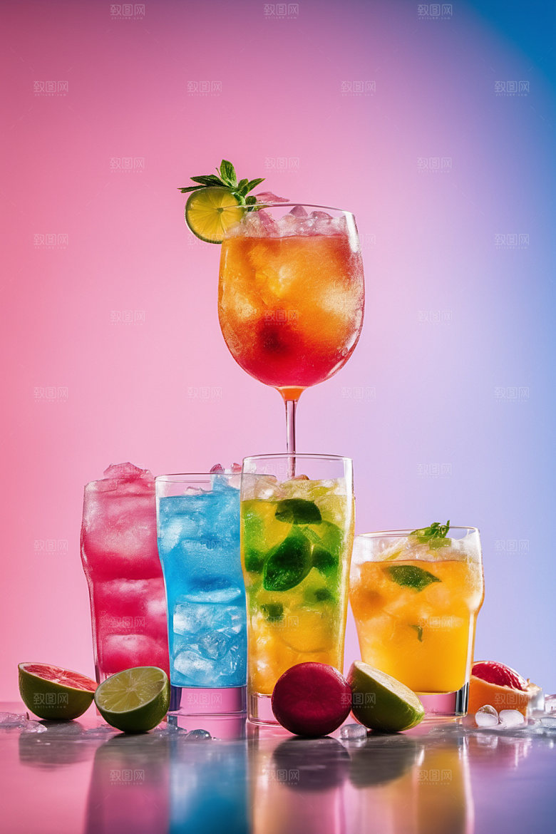 果汁夏天茶饮摄影图