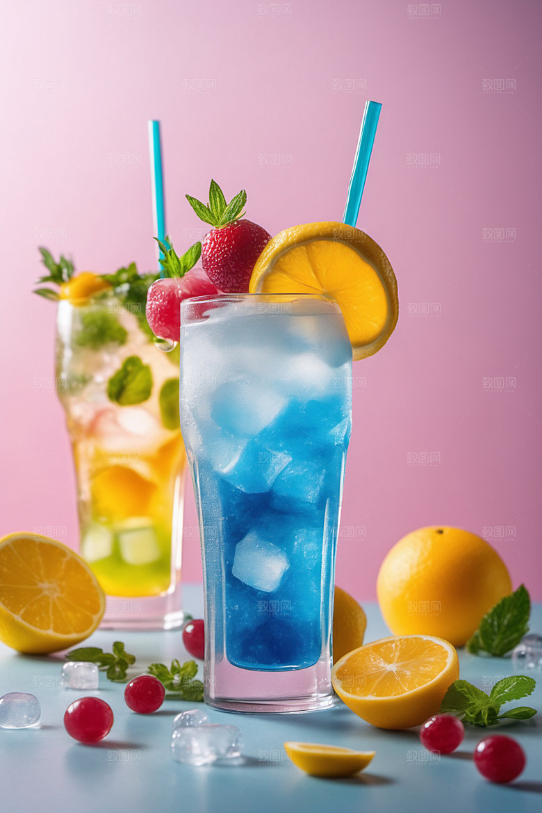 果汁创意饮品摄影图
