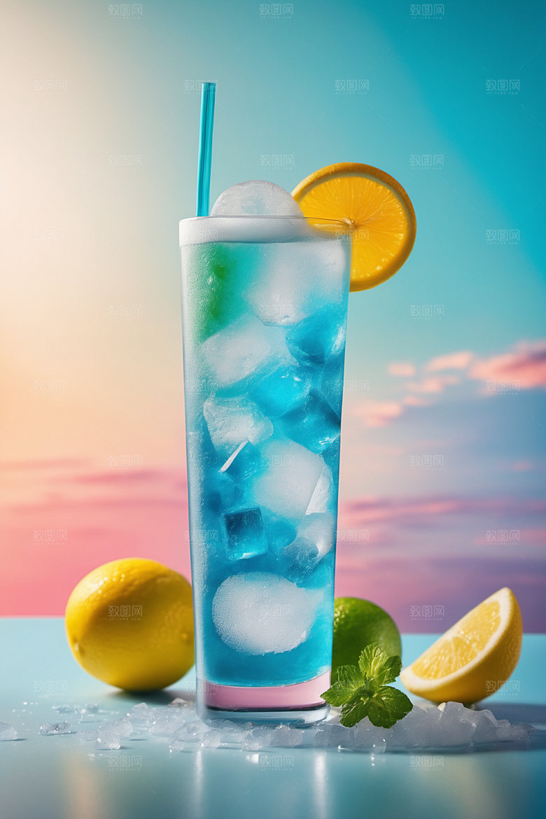 果汁美食冰爽摄影图
