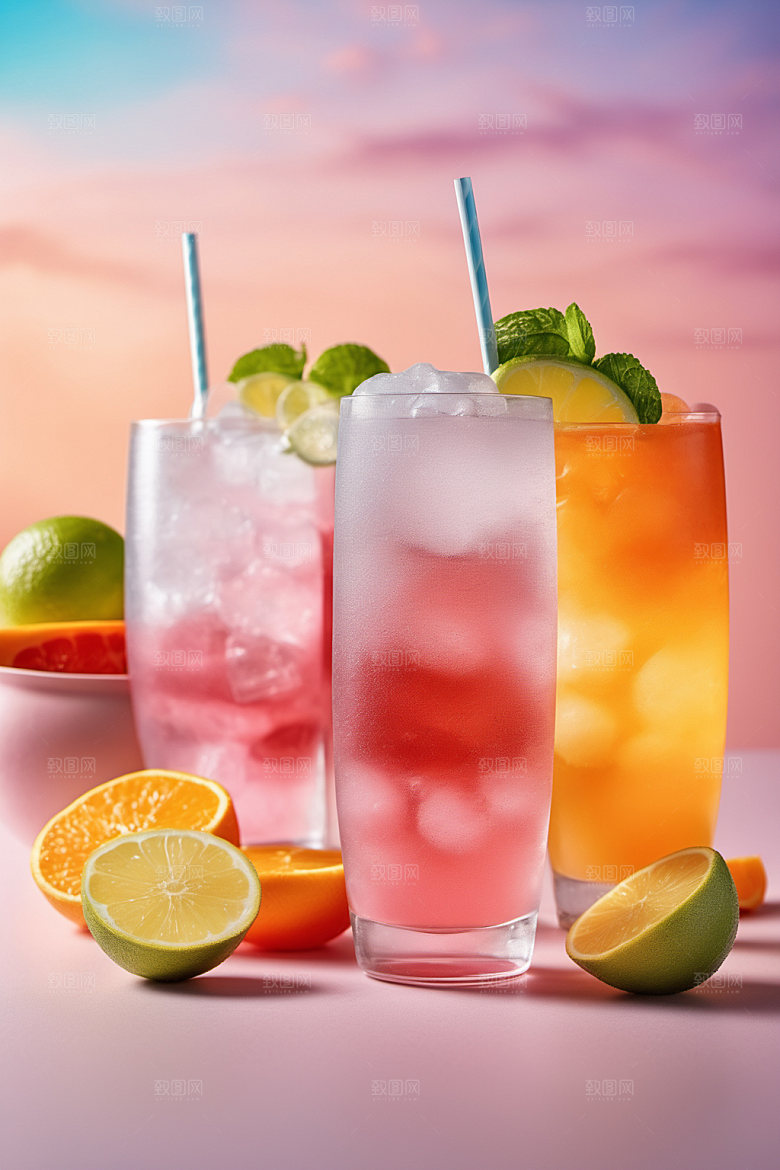 果汁茶饮夏日摄影图