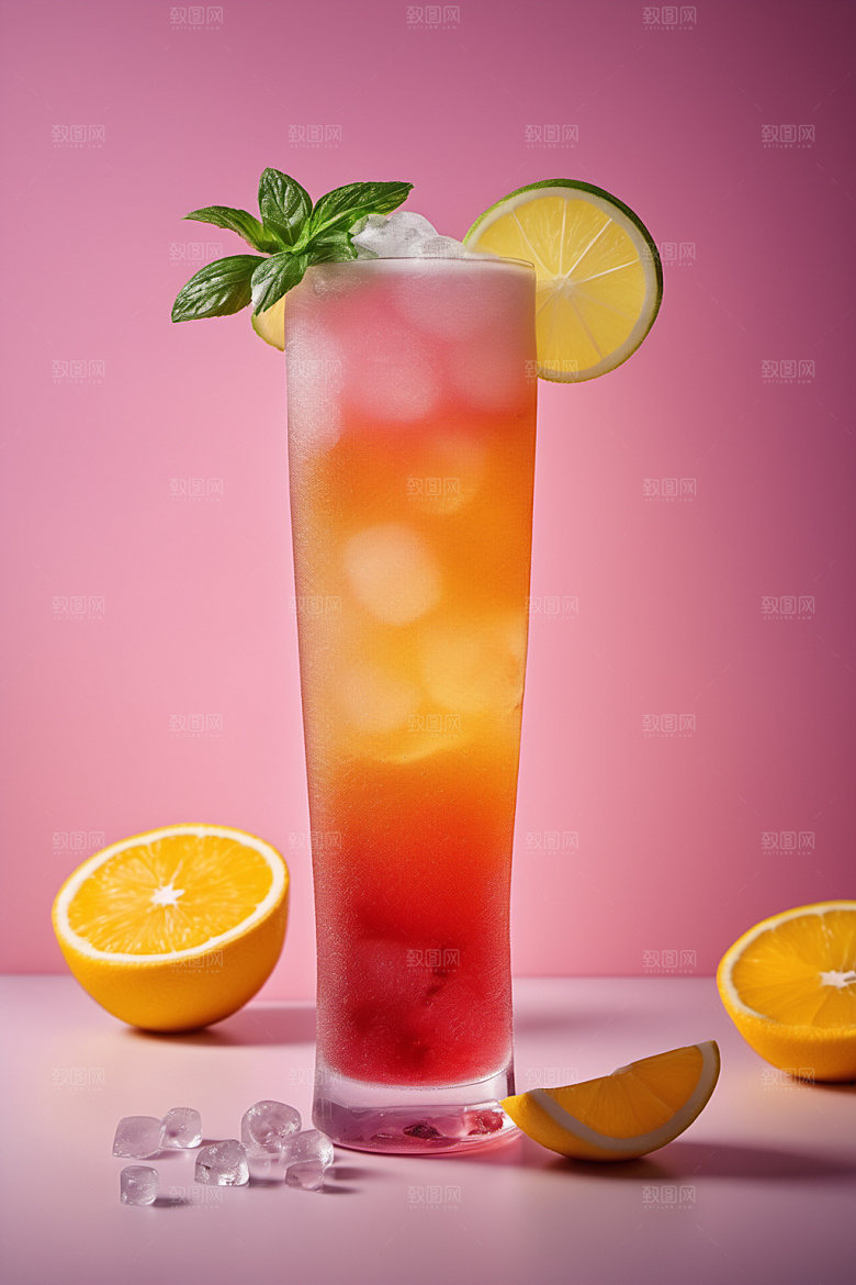 果汁茶饮冰爽摄影图