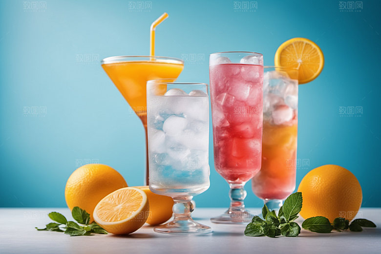 果汁创意冰爽摄影图