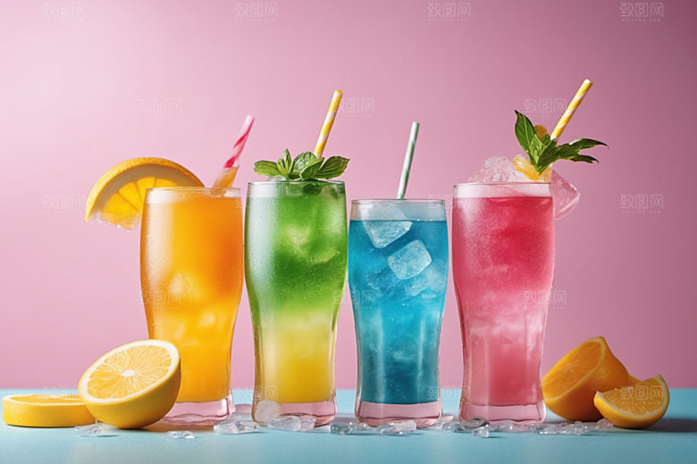 果汁果饮冰爽摄影图