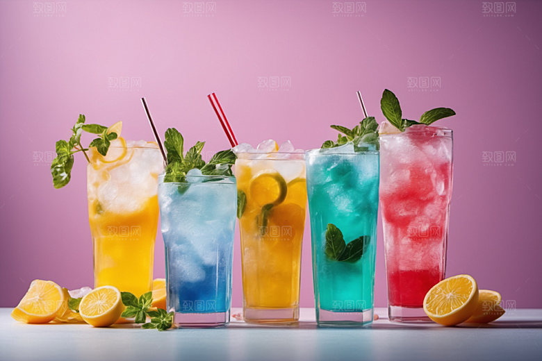 果汁夏日茶饮摄影图