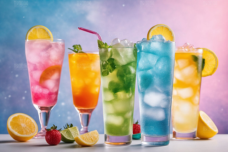果汁茶饮创意摄影图