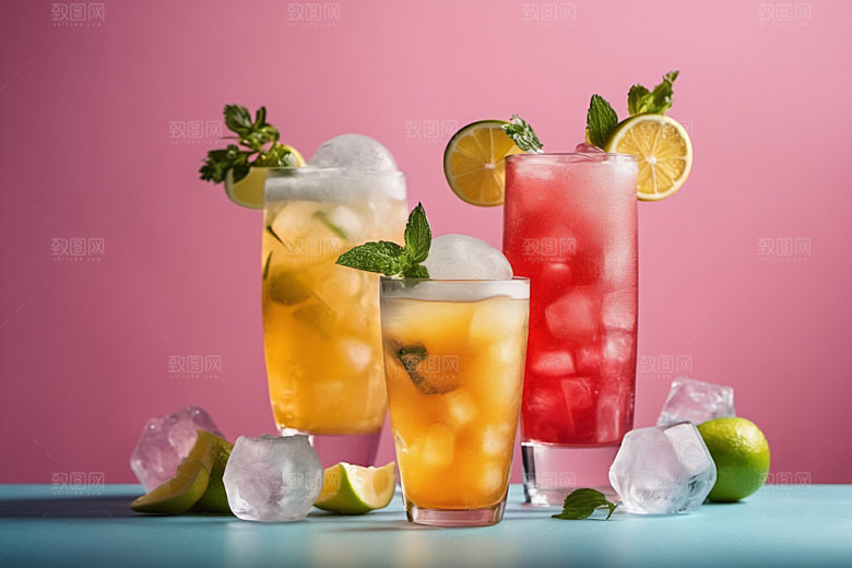 果汁缤纷夏日摄影图