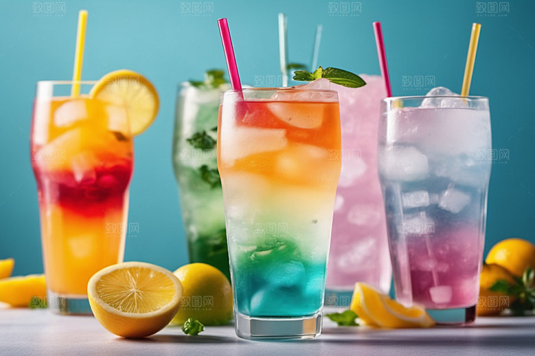果汁缤纷夏日摄影图