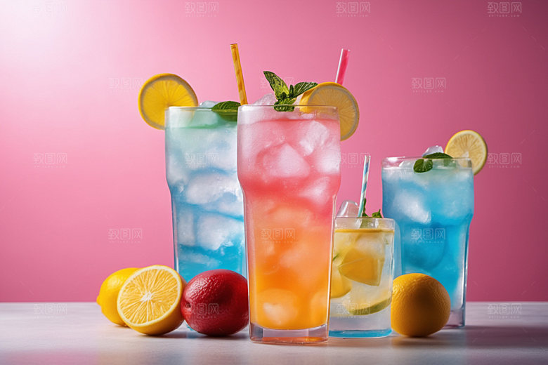 果汁夏日冰爽摄影图