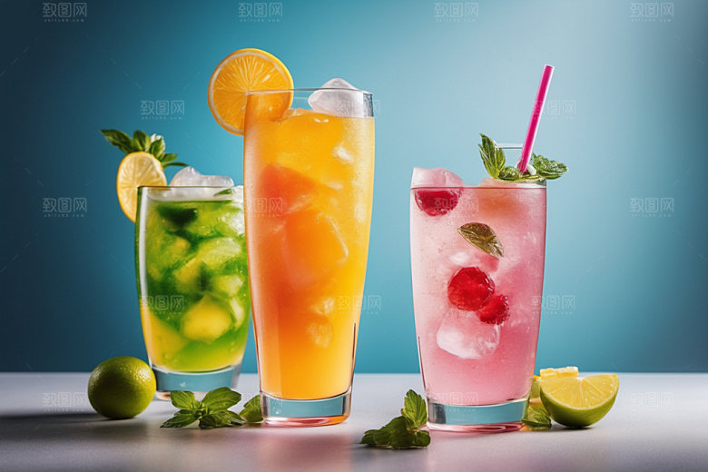 果汁创意茶饮摄影图
