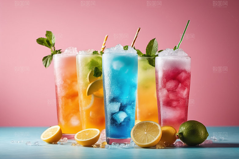 果汁茶饮夏日摄影图