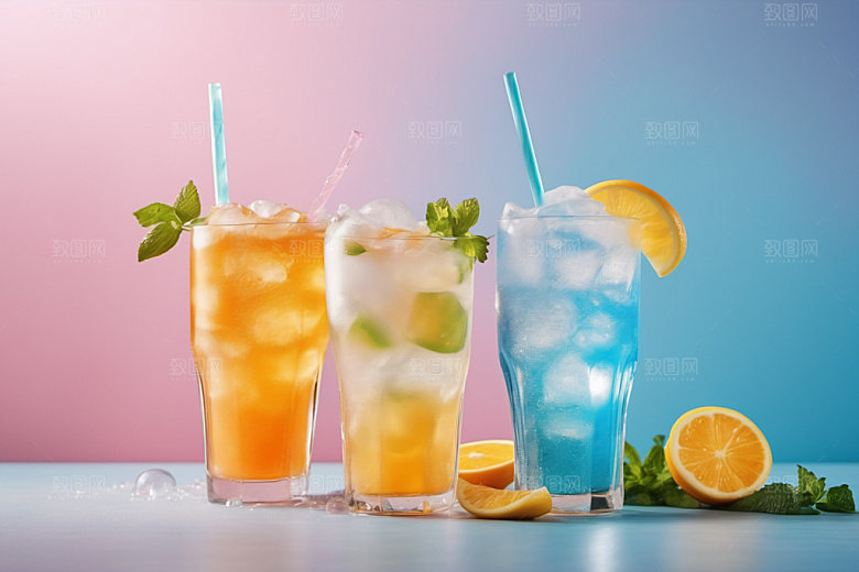 果汁茶饮创意摄影图