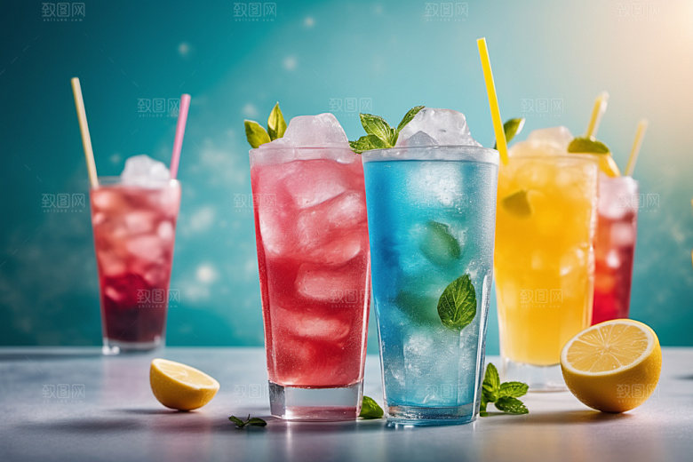 果汁冰爽创意摄影图